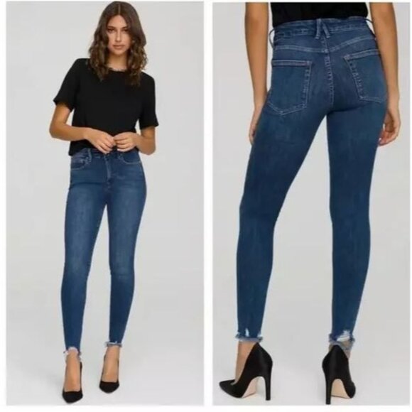 Good American Denim - #1208 Good American Good Legs Ripped Hem High Waisted Skinny Jeans Size 15